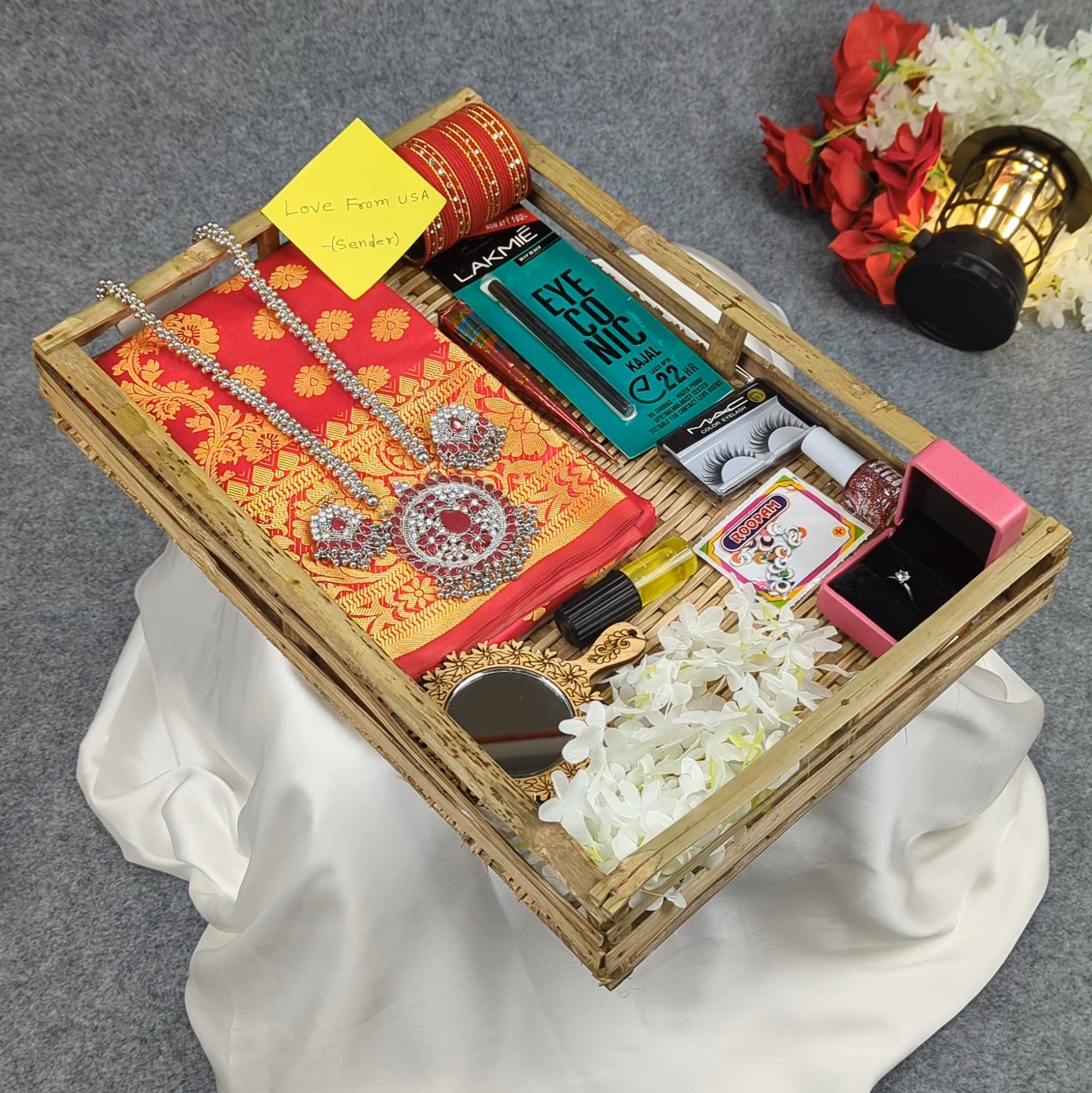Premium Silk Katan Saree Combo Set – Red