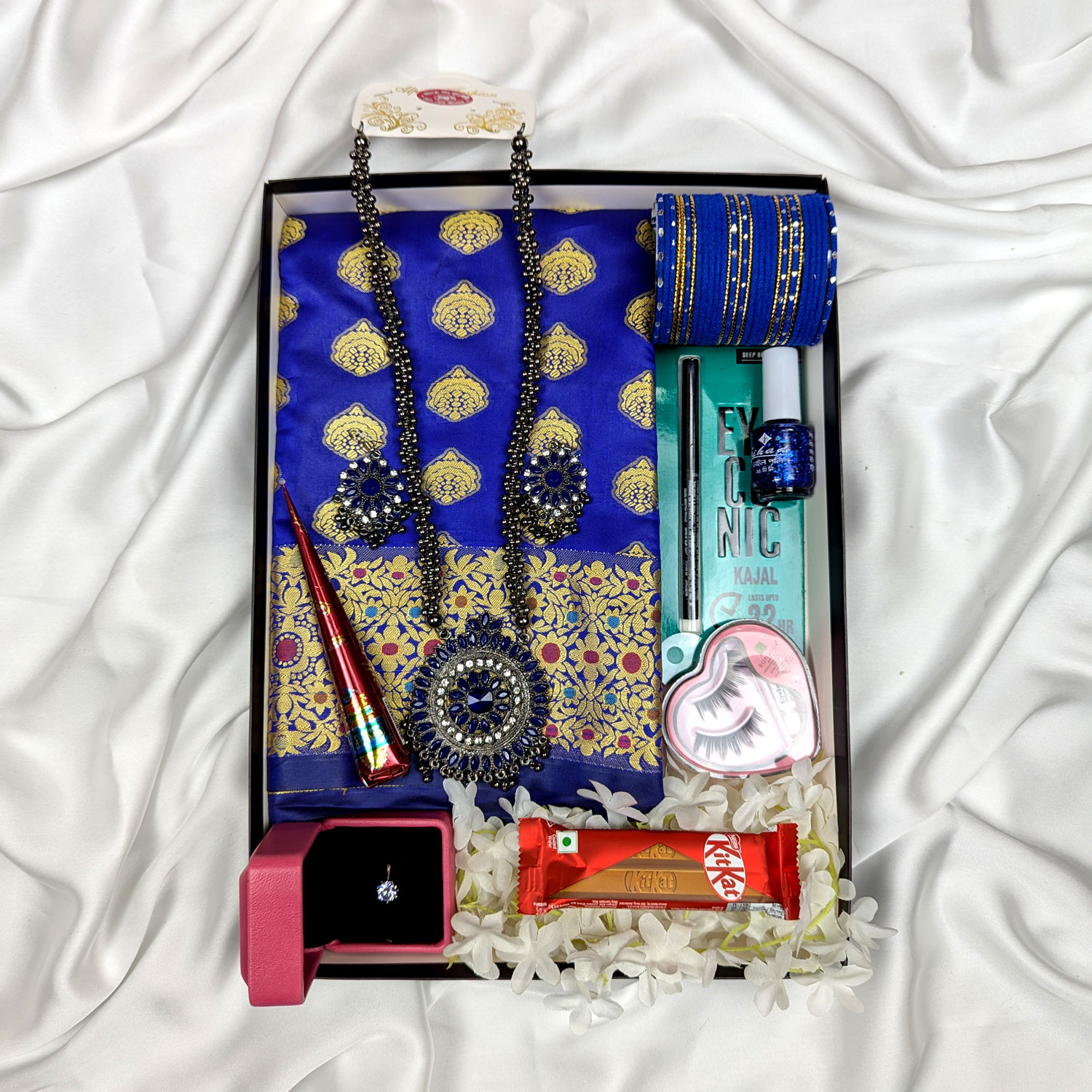 Premium Silk Katan Saree Combo Pack – Blue - Image 2